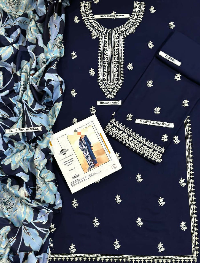 Dhanak embroidery suit