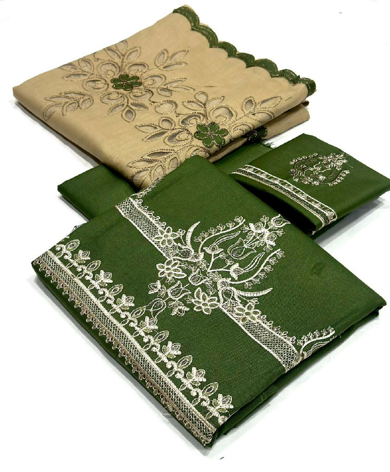 Tawakel 3 PC embroidery fancy dhanak