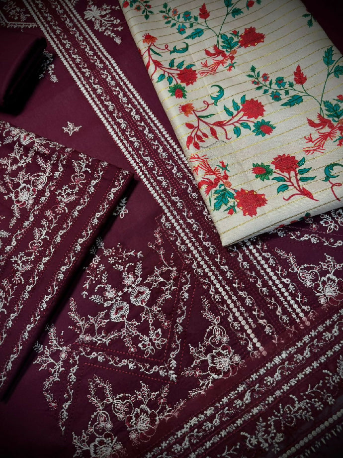 *_❄️WINTER COLLECTION ❄️_* *ALHAMDULILAH* *HUSSAIN REHAN* 3pc Casual Winter Collection