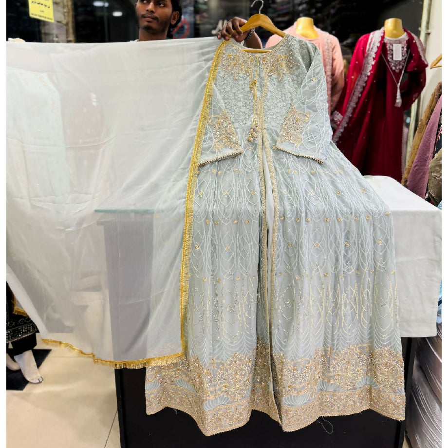 Heavy Embroidered Chiffon Maxi – 3 Piece Stitched