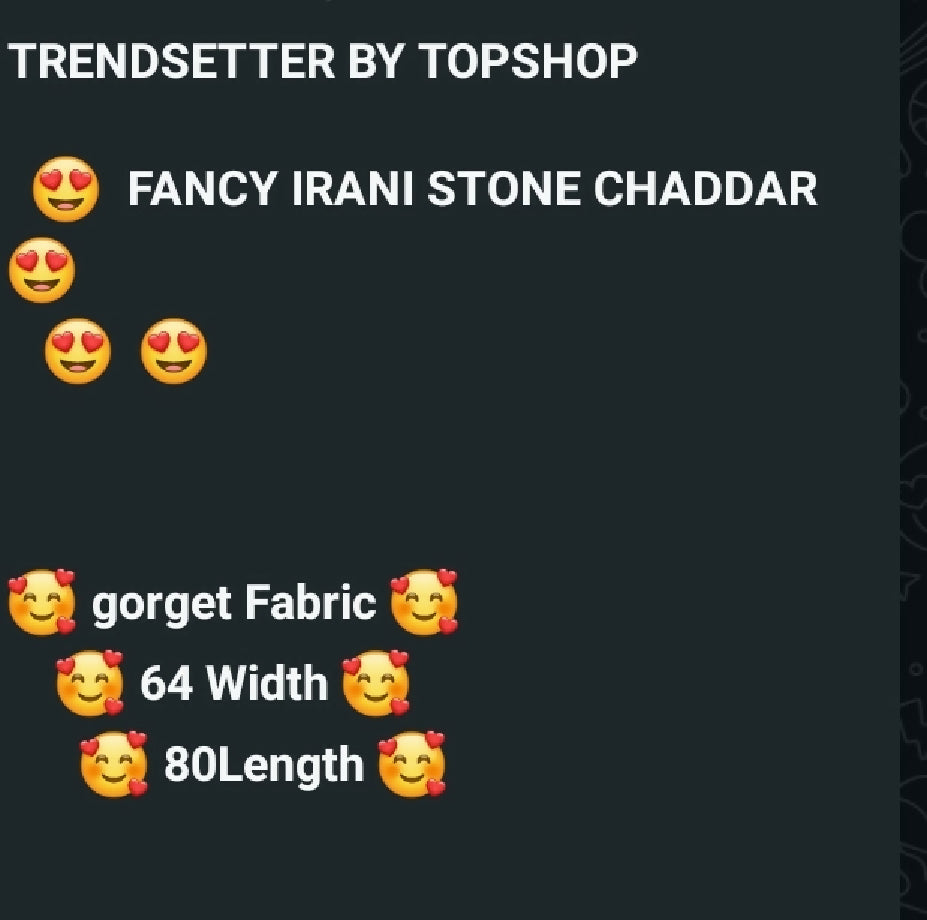 FANCY IRANI STONE CHADDAR