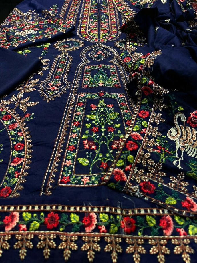 Embroidered Dhanak Three Piece winters