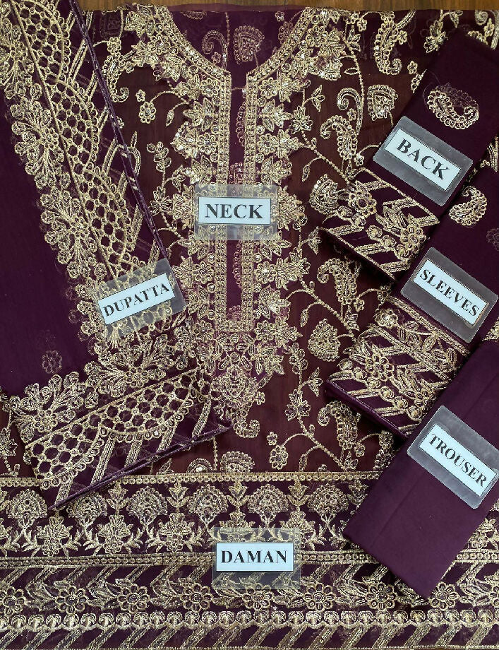 ASIM JOFA chiffon suit with malai trousers