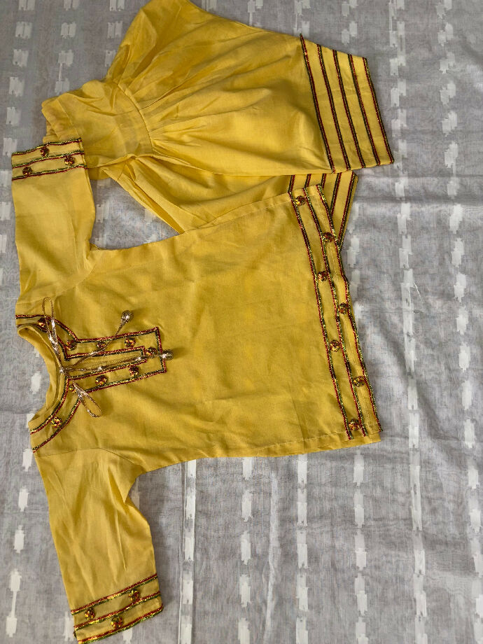 Beautiful yellow Gotta kinari shirt With Farshi shalwar
