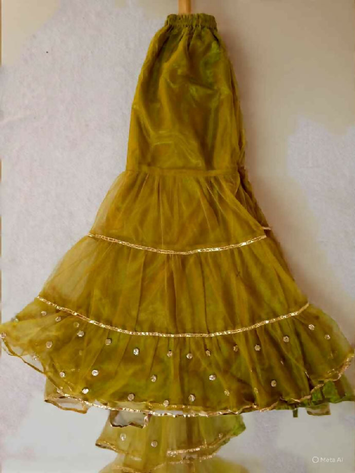 Kathan Silk Shirt with Net Sharara & Pink Net Dupatta – Mirsab Collection