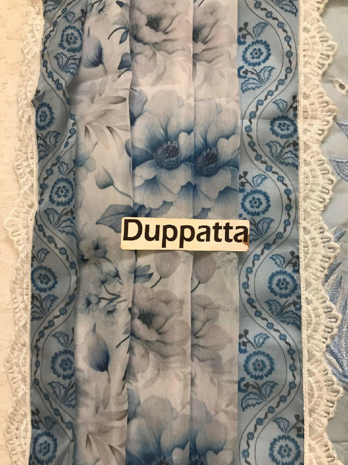 Unstitched dress for women sky blue colour availble