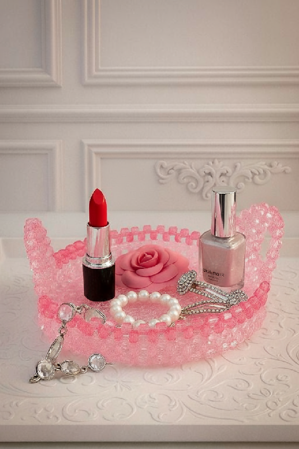 Beaded Vanity Tray/Fruit Basket