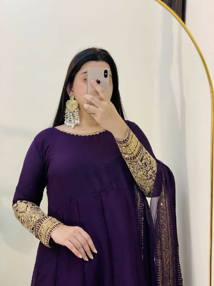 Chiffon Embroidered Maxi