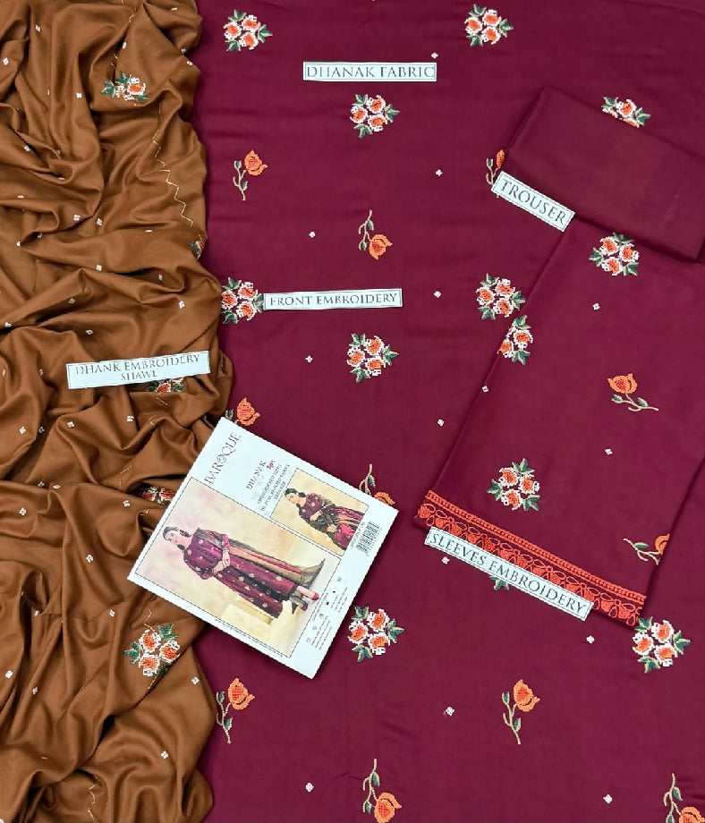 Marina dhanak 3 pc suit with shawl