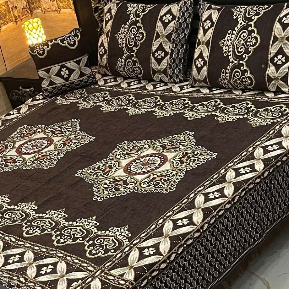 4pc velvet jaquard bedsheet