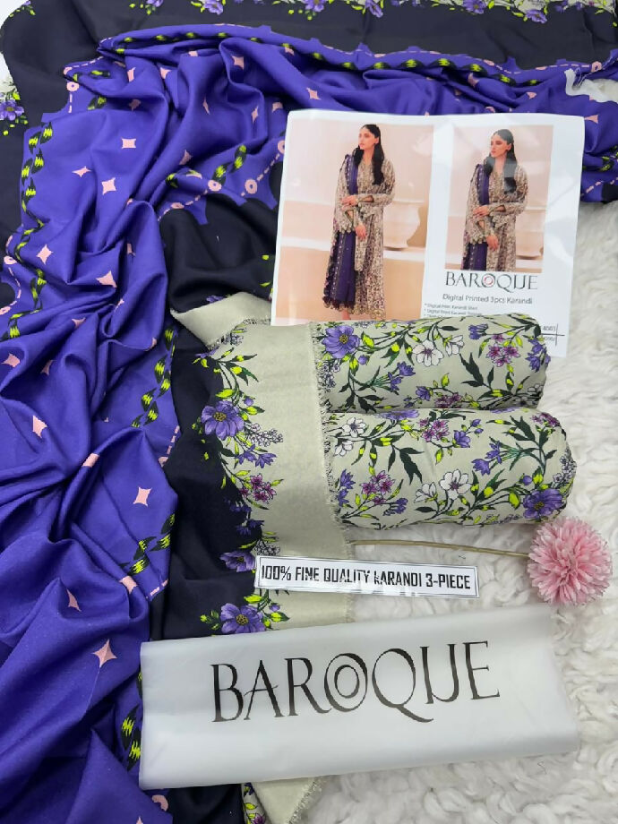 Winter 2025 Luxury Pure Karandi Collection – Digital Print 3 Piece Airjet Suit