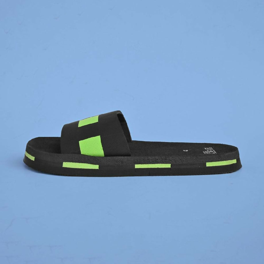 Black Camel Box Style Slides, Green