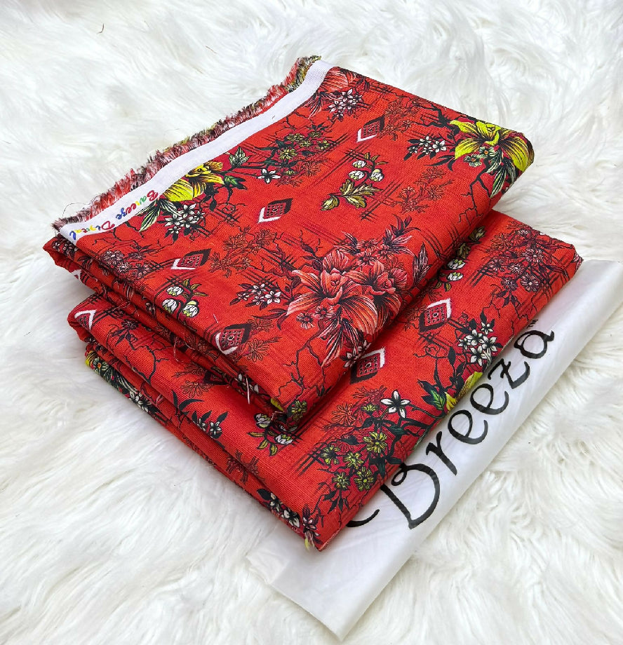 Unstitched Printed Khaddar Two Piece