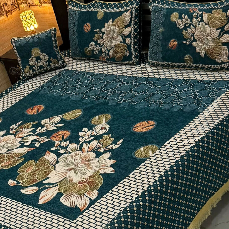 4pc velvet jaquard bedsheet