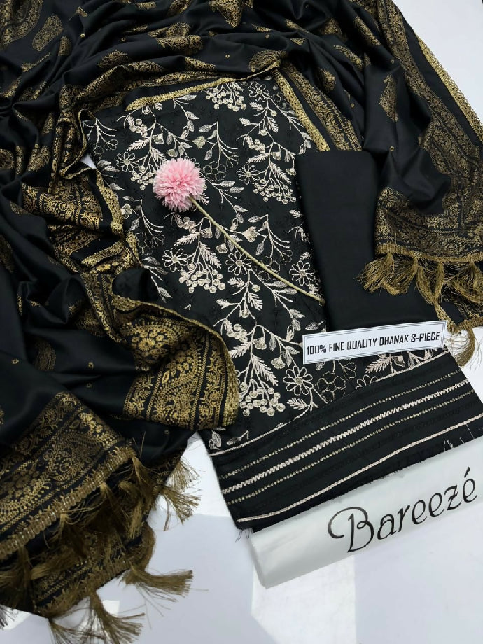 Embroidered Dhanak Three Piece Winters