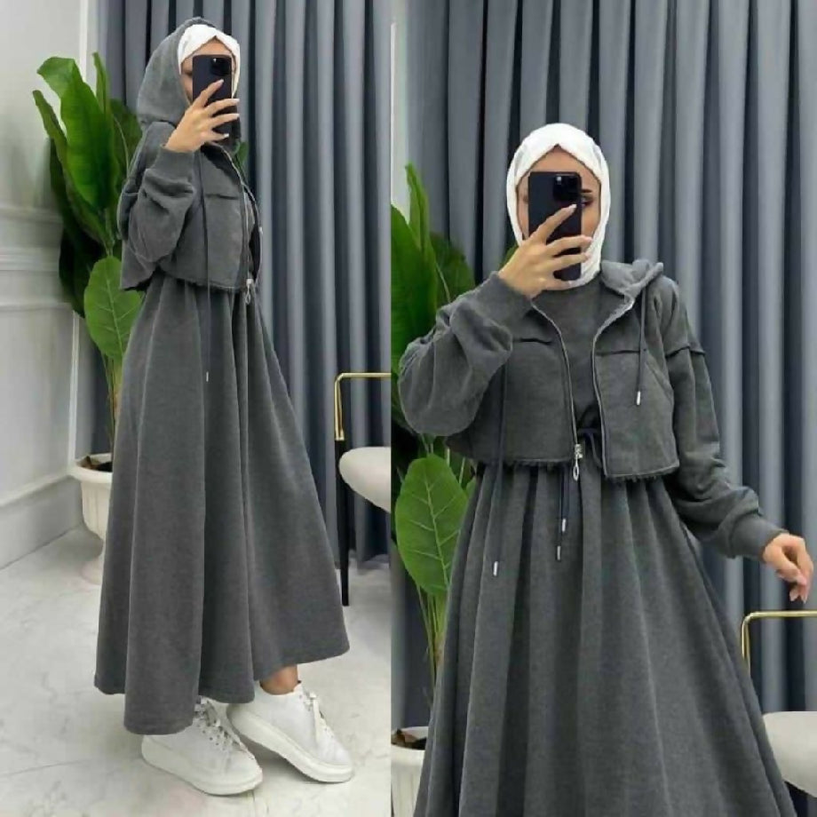 Women's winter fleece maxi style