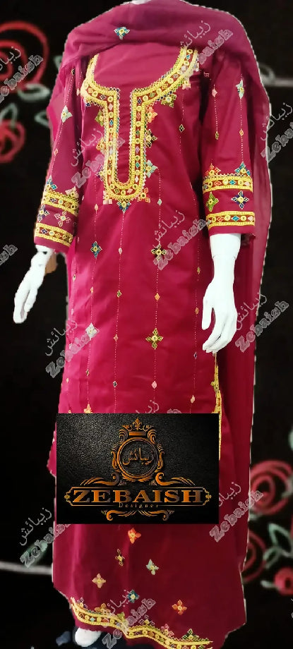 Hand embroidered suit