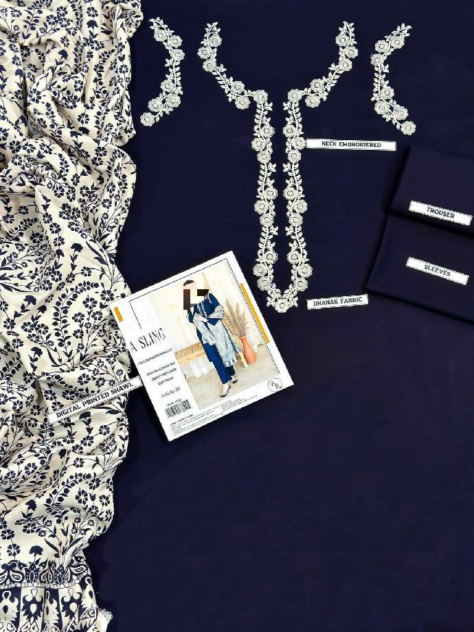 Dhanak embroidery suit