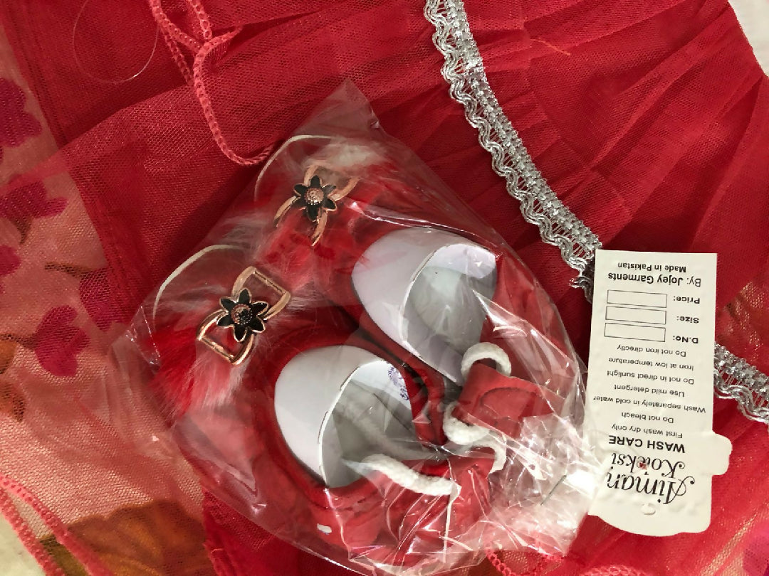 Formal frock with matching shoes