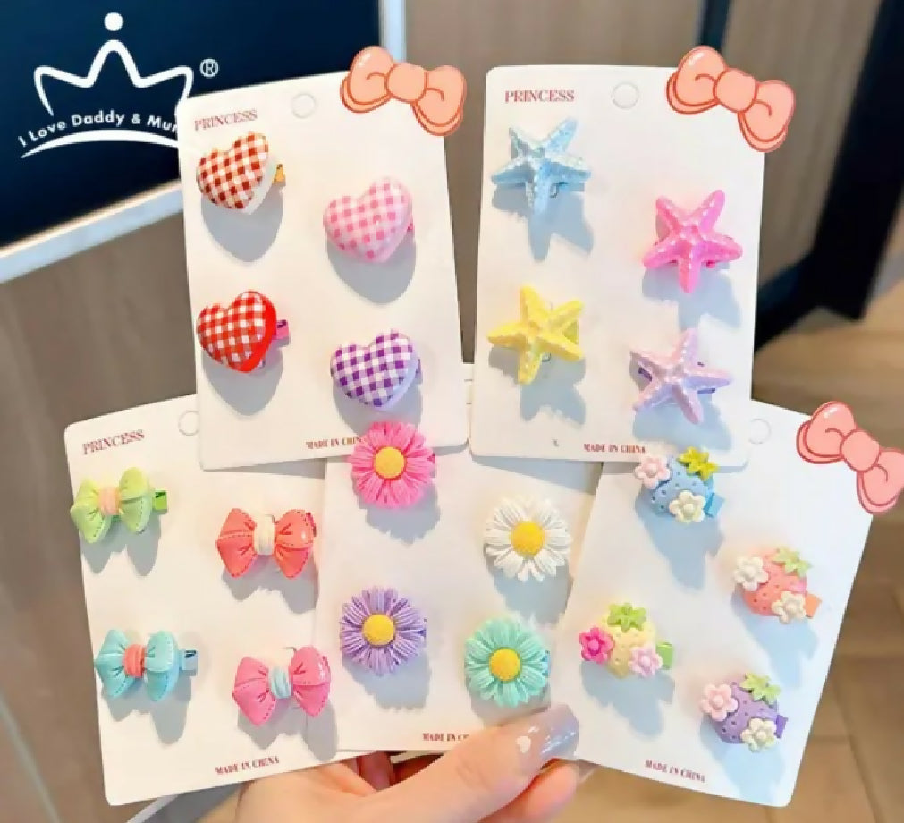 4PCS/set cute Flower Bow hair clips r baby girl