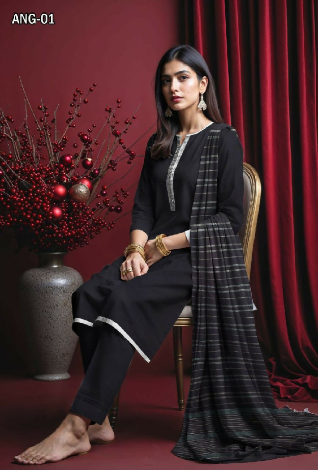 UNSTITCHED KHADI SILK Three Piece