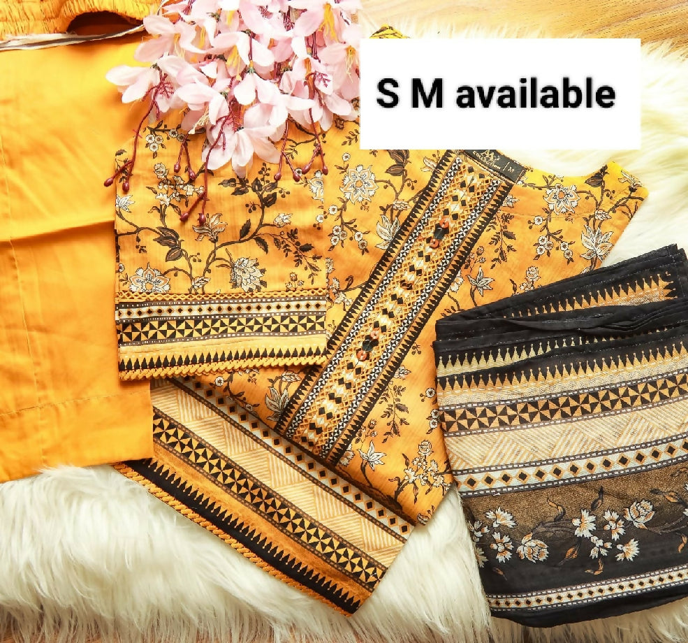 Printed lawn 3 piece stitched