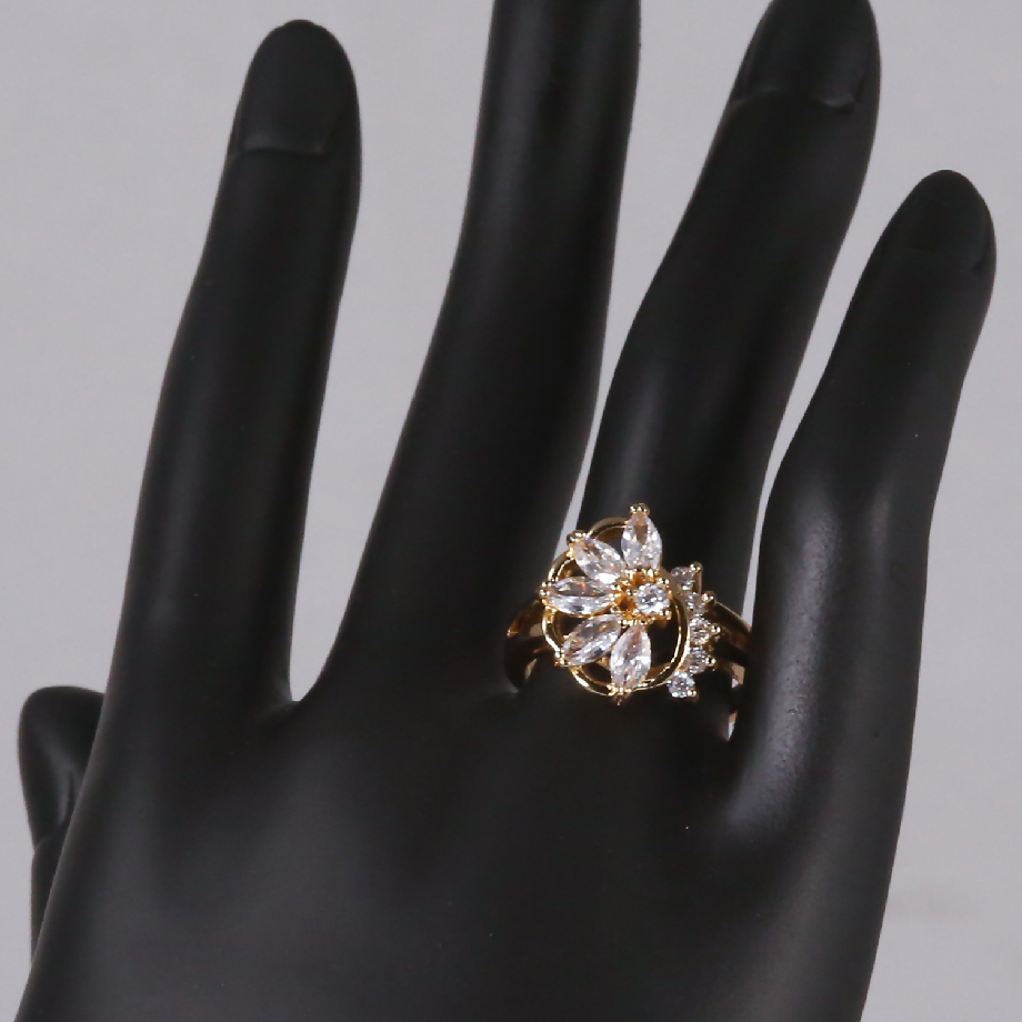 Red Floral Stone Ring