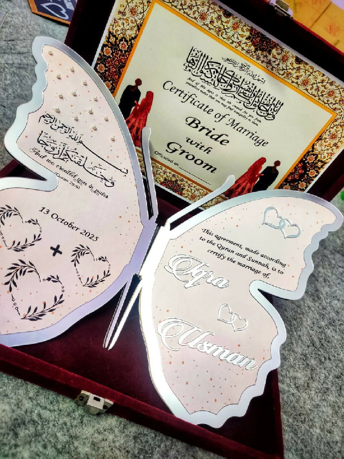 ✨ Butterfly Nikkah Frame with Box✨
