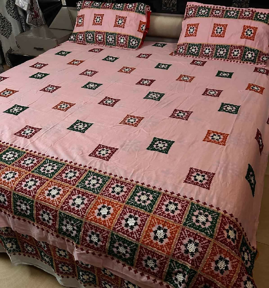 Embroidered bedsheets