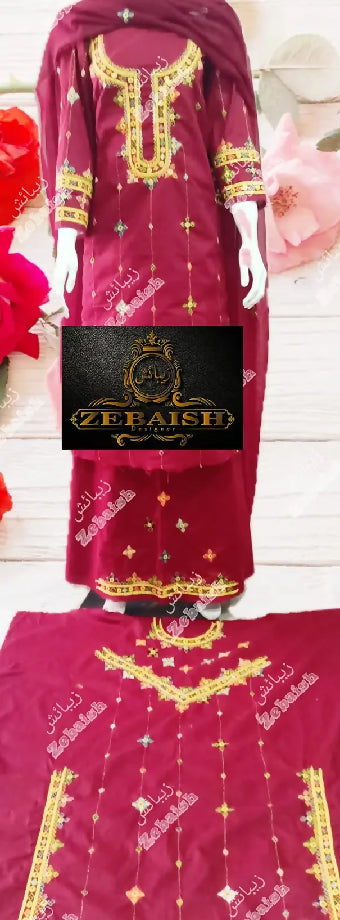 Hand embroidered suit