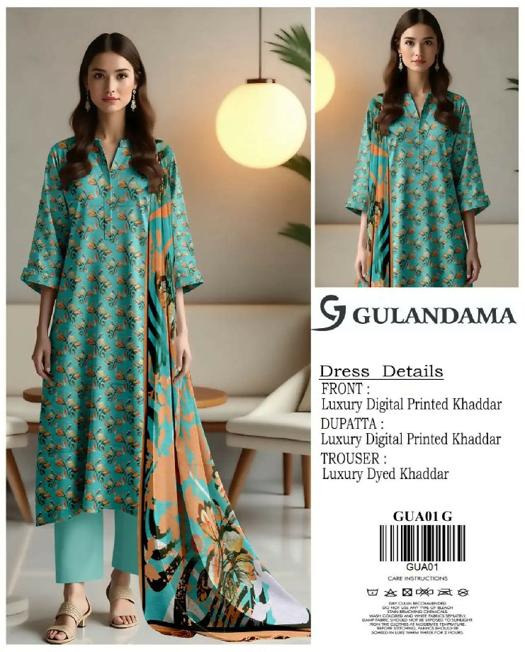 GULANDAMA 3pc Allover khadar suit