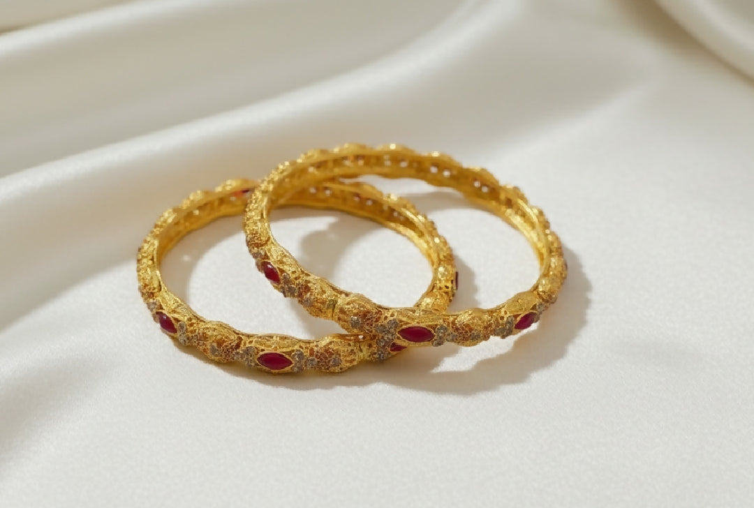 Golden Kary With Ruby Stone