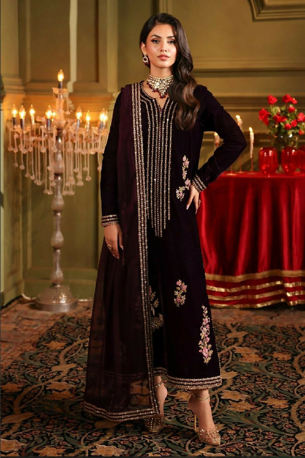 Velvet with chaffion dupatta