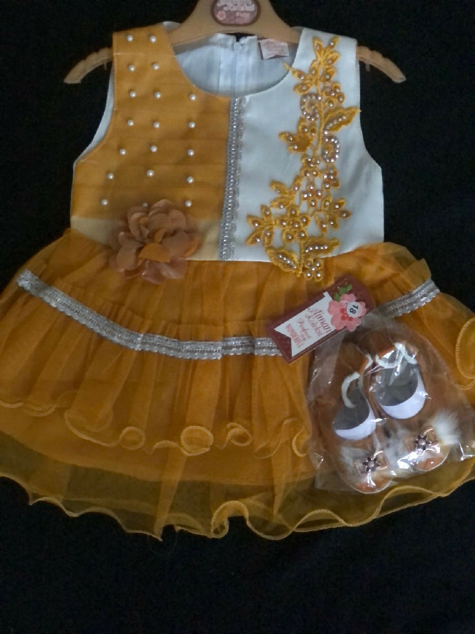 Formal frock with matching shoes