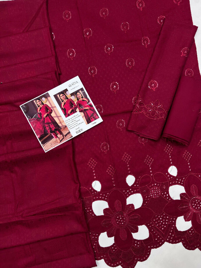 Luxury Embroidered JACQUARD DHANAK WITH JACQUARD DHANAK SHAWL