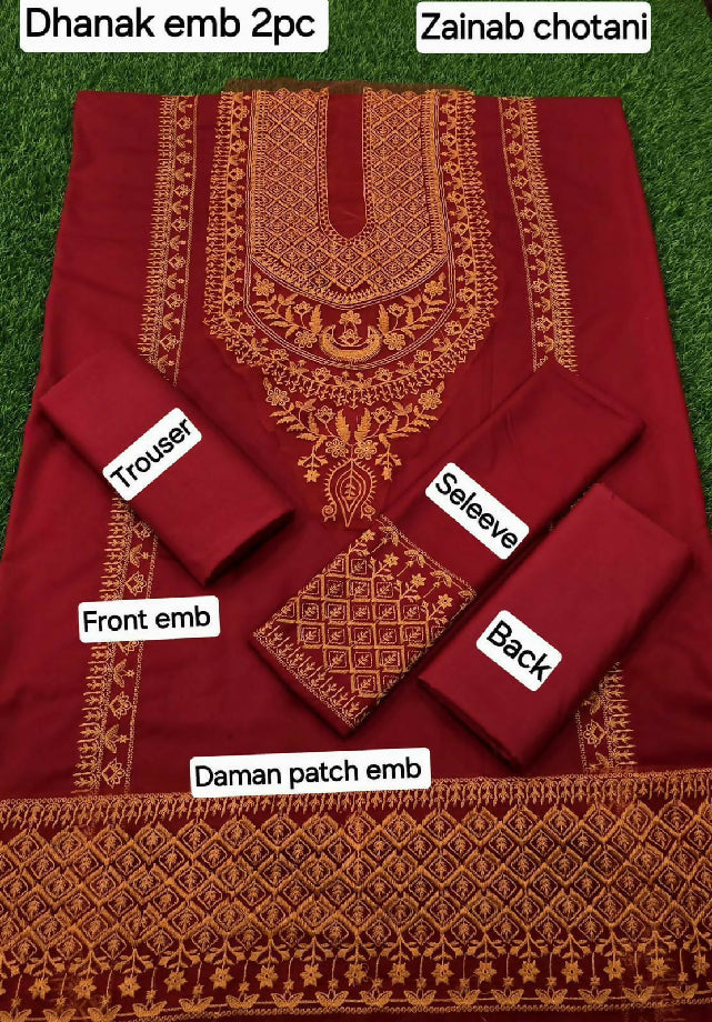 Embroidered Winter Collection 2-piece Fabric Dhanak