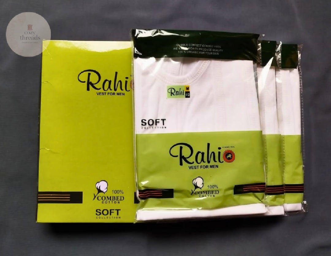 Soft cotton vest for men (pack of 3)