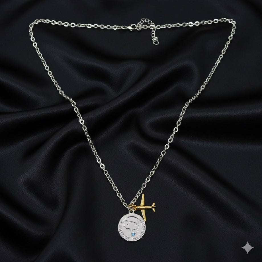 Airplane charm necklace