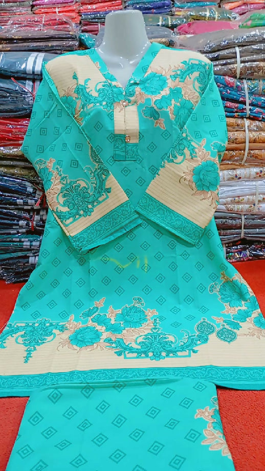 *`Mina Collection By A&T`* Digital Front & Back Floral Print Co Ord Set 2PCs Size Measurement Chest Size 22 Shirt Length 35/ 36 Flapper Length 40/41 Shirt Stuff : Premium Silk Flapper Stuff : Premium Silk ? Open Pictures Attached❤️