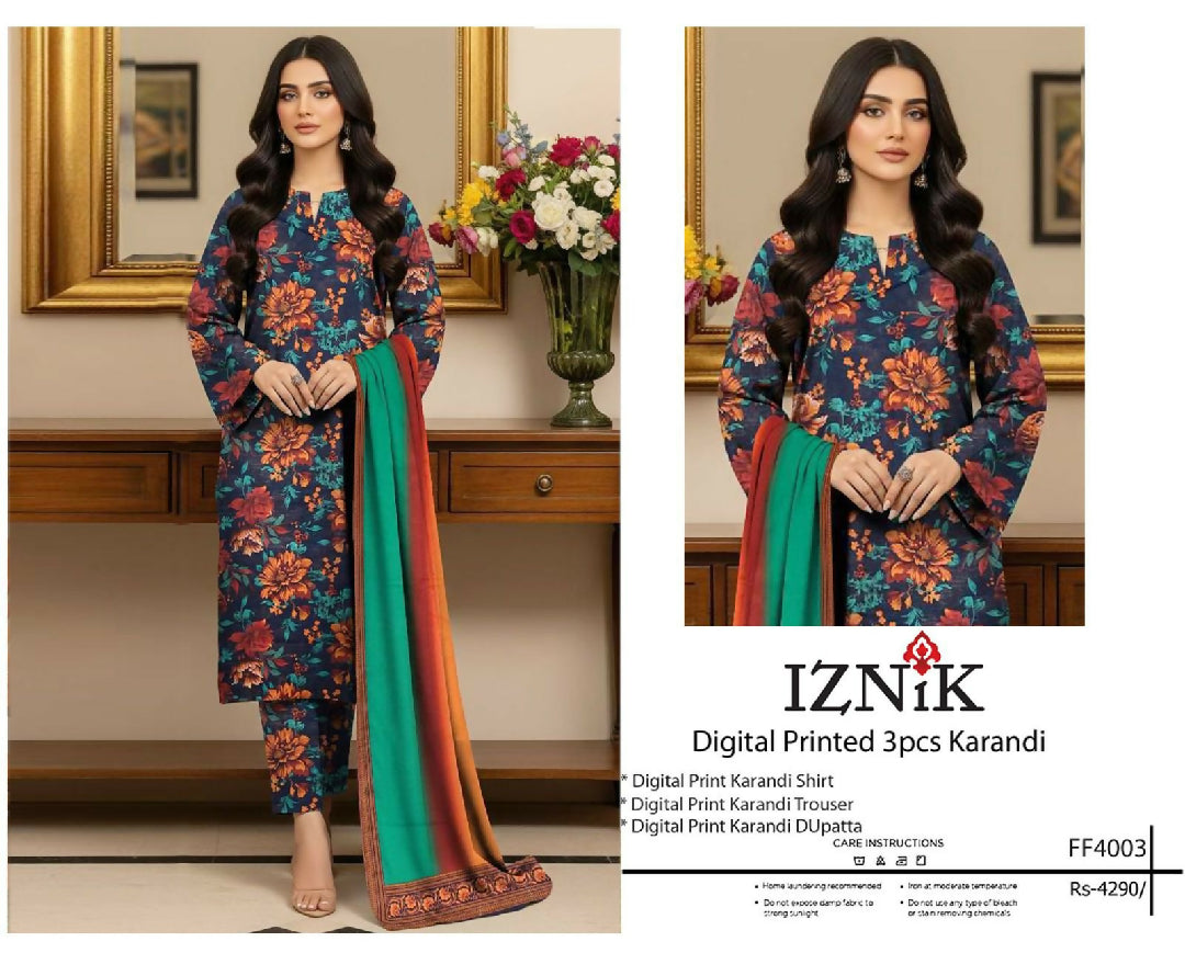 Winter 2025 Luxury Pure Karandi Collection – Digital Print 3 Piece Airjet Suit