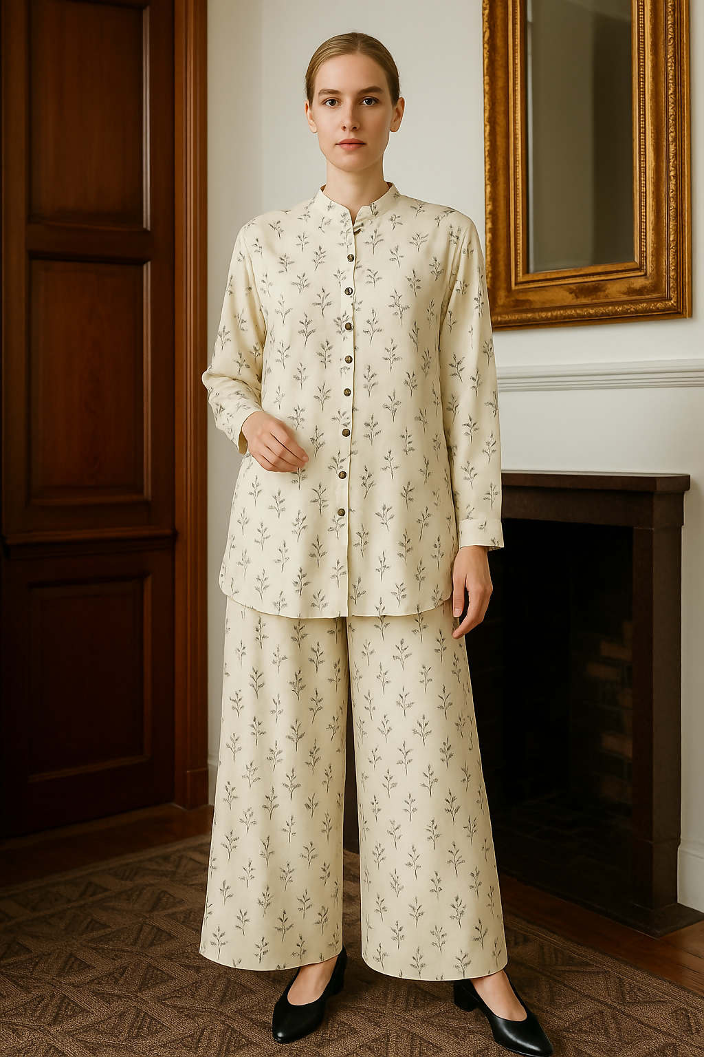 20250518_1228_Model in Floral Plazo_remix_01jvh4mbn0fhp9ctd96bskpjgr