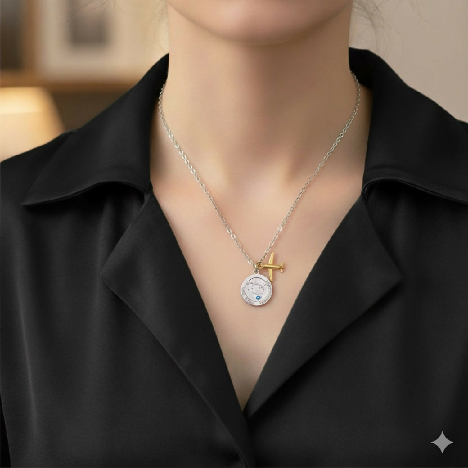 Airplane charm necklace