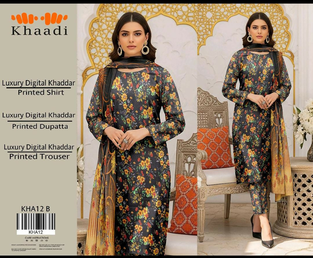 Khaadi luxury digital khaddar printed 3 pc