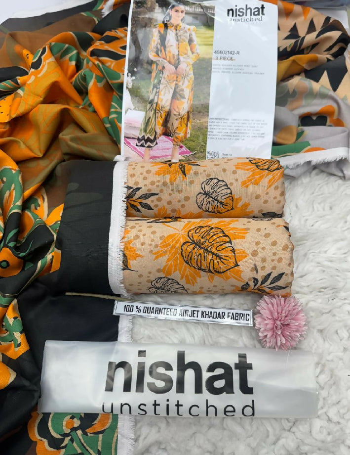 Nishat printed khaddar 3piece suit