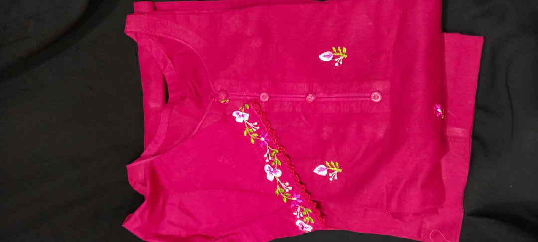 2 pcs lawn embroidered stitch suits shirts and trousers