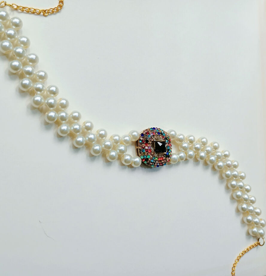 Handmade pearl choker necklace