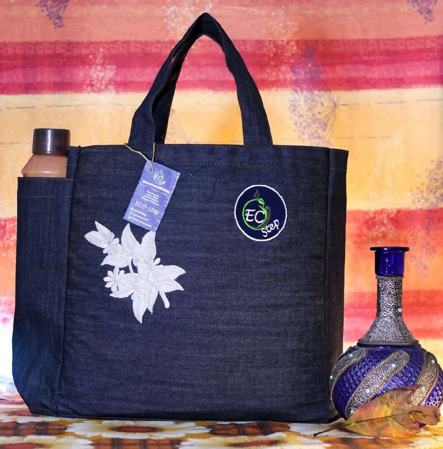 Eco Step Large Denim Grocery Bag