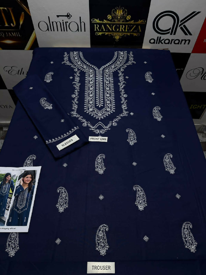 ☑️ *Dhanak Embroidered 2pc*✨ ☑️ *Dhanak Fabric* ☀️ ☑️ *Front & Sleeves Embroidered*