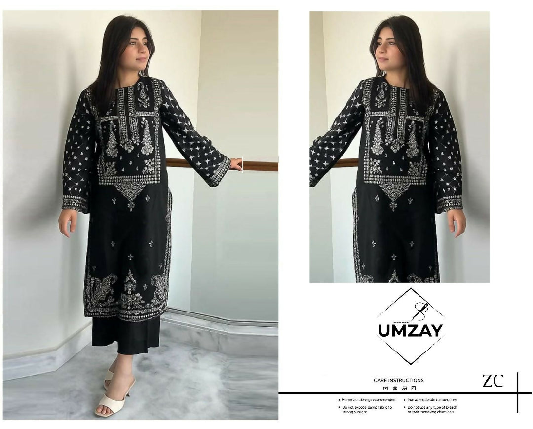 Unstitched Embroidered Two Piece