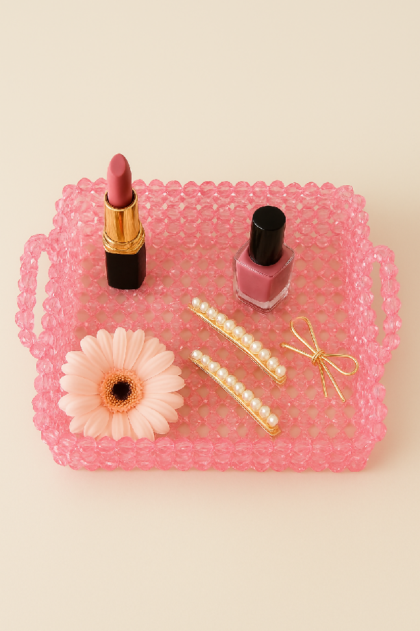 Beaded Vanity Tray/Fruit Basket